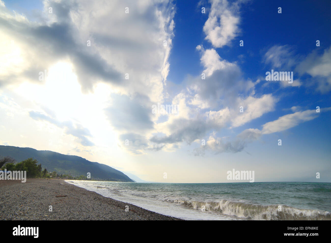 Schwarzmeer-Küste, Tsandripsh, Abchasien (Georgien) Stockfoto