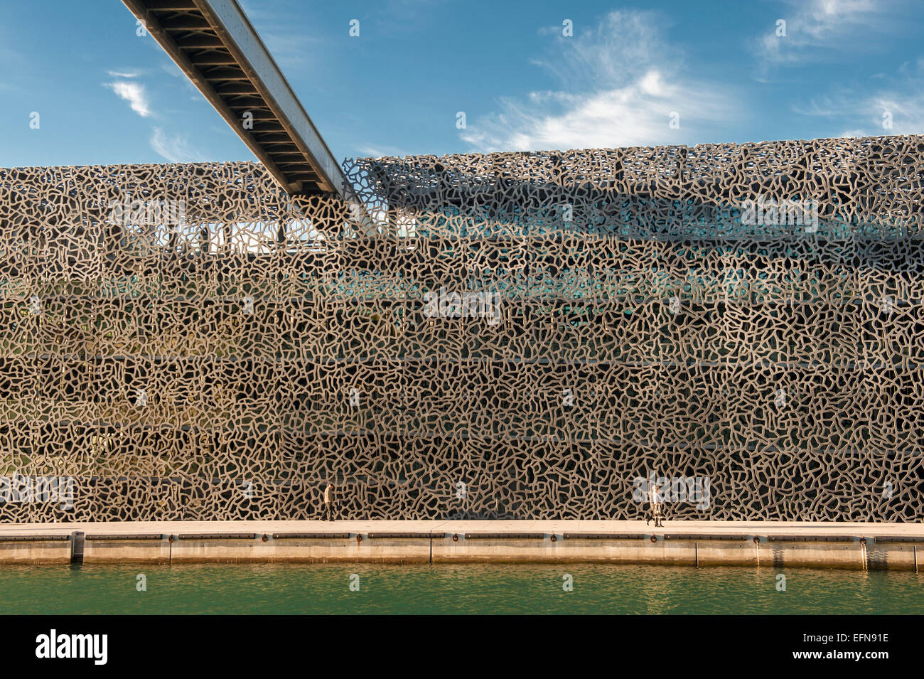 Detail der Fassade des Museums der mediterranen Zivilisationen (MuCEM) in Marseille, Provence, Frankreich Stockfoto
