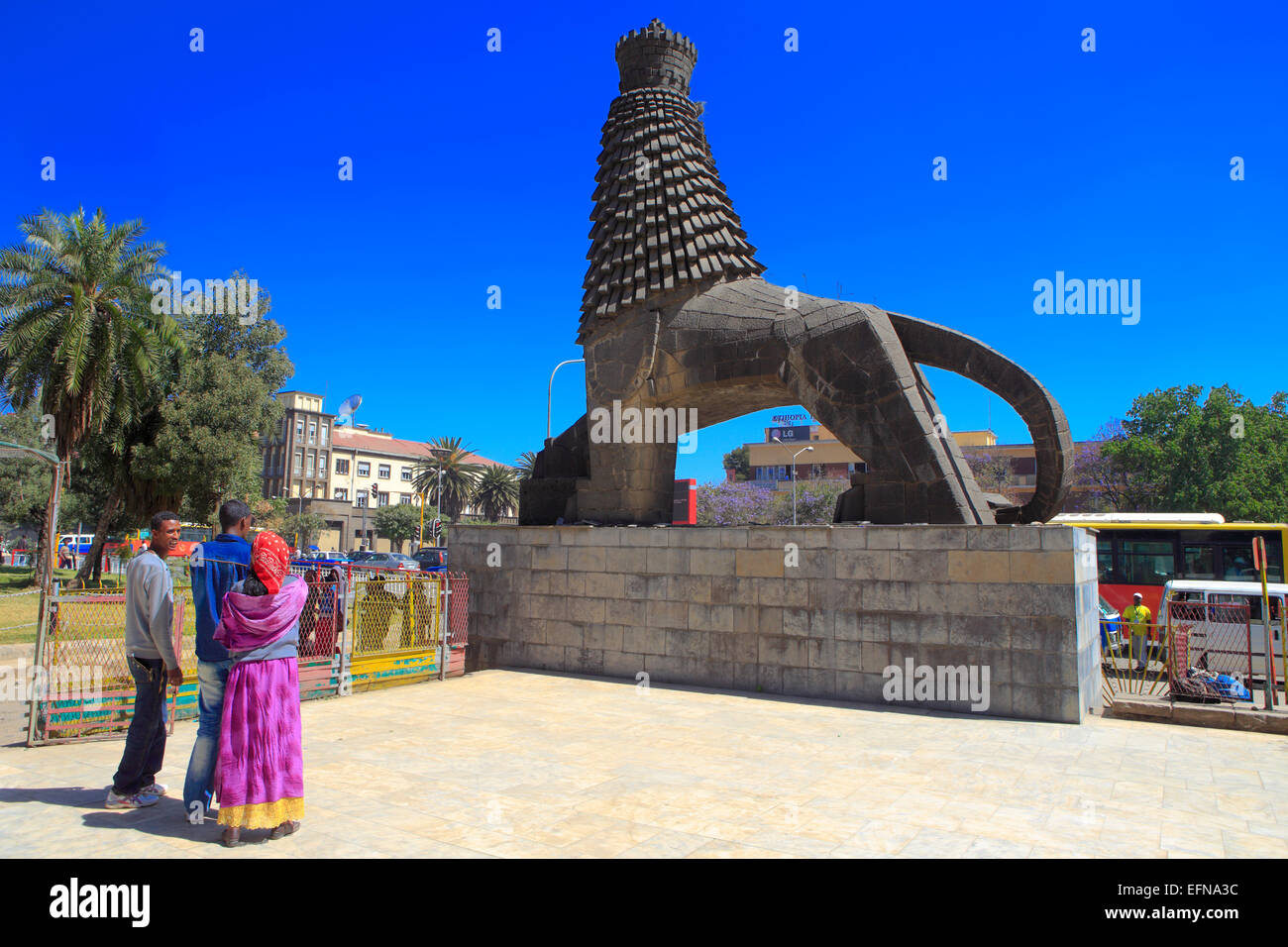 Löwe von Juda Denkmal (1955) von Maurice Calka, Addis Ababa, Äthiopien Stockfoto