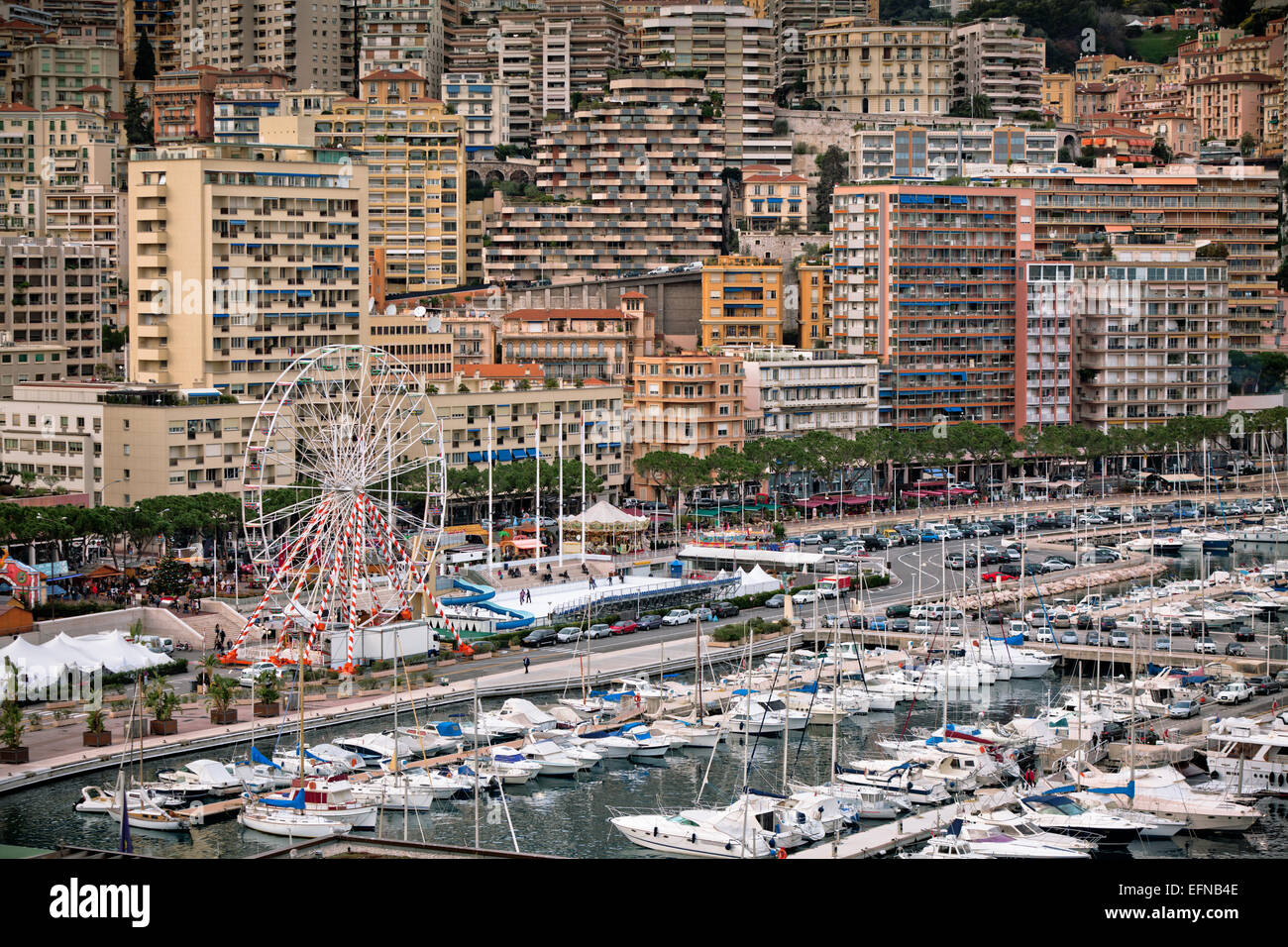 Hafen von Monaco, Monte Carlo, anzeigen. Horizontalen Schuss Stockfoto