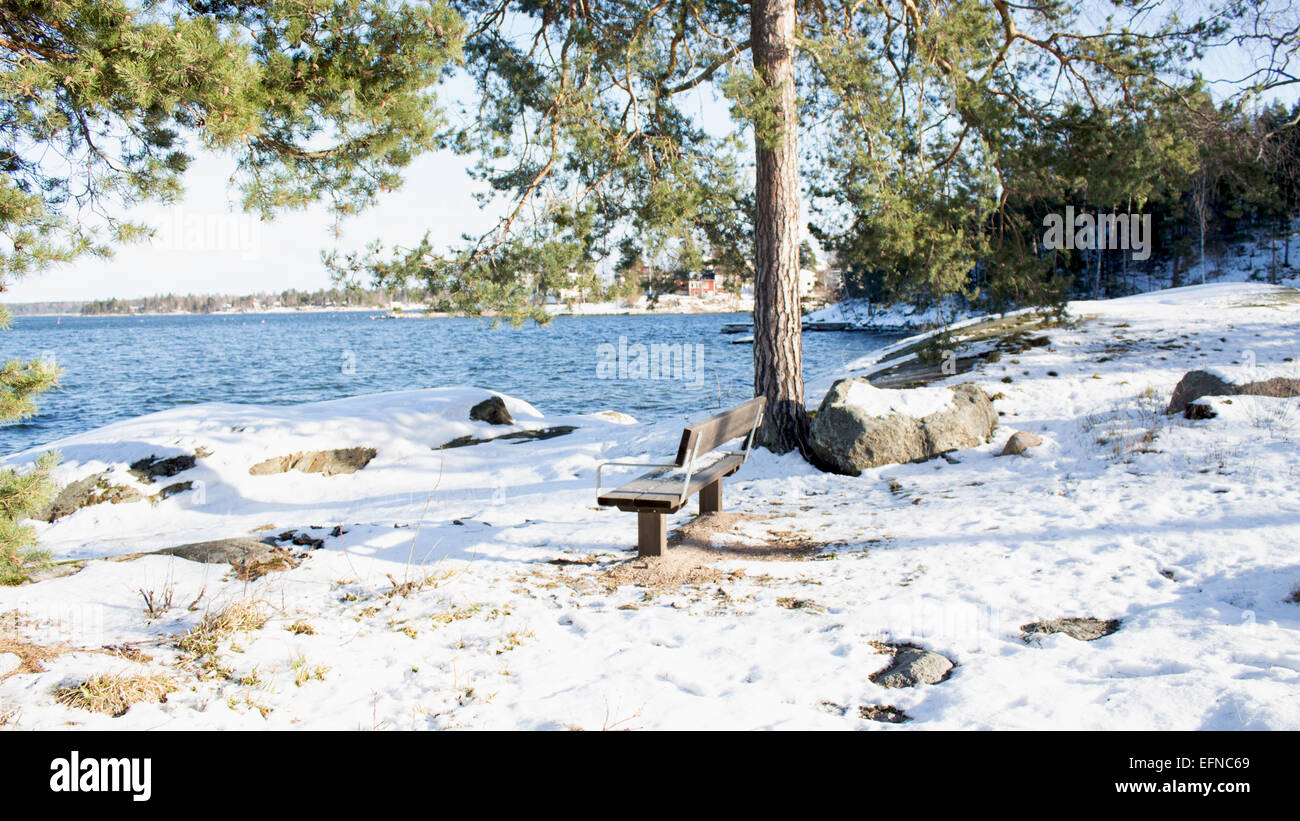 Einem schönen Wintertag in Sticklinge, Lidingö Stockfoto