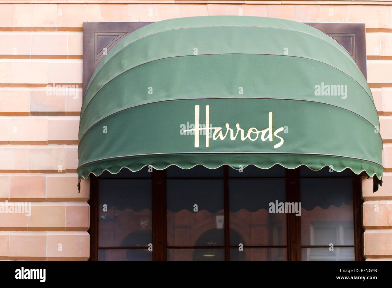Markise an der berühmten Store Harrods Stockfoto