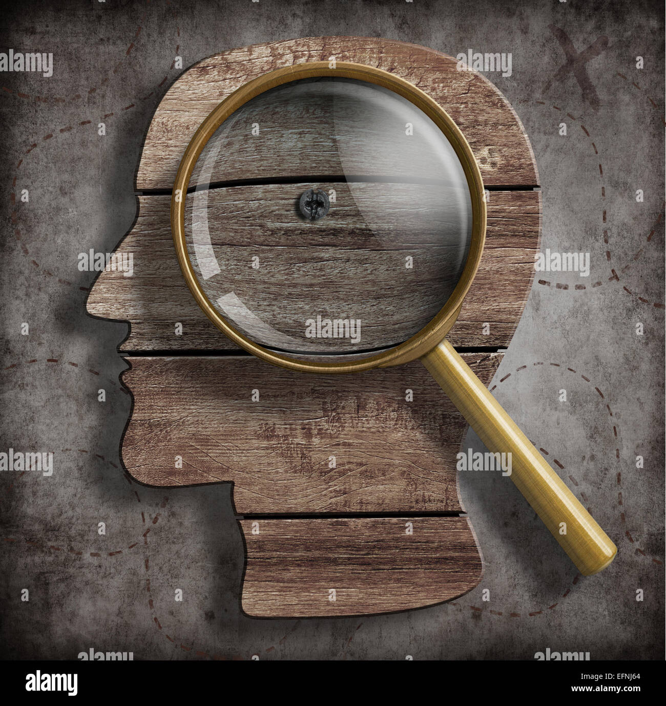 Gehirn oder Psychologie Problem Forschungskonzept Stockfoto