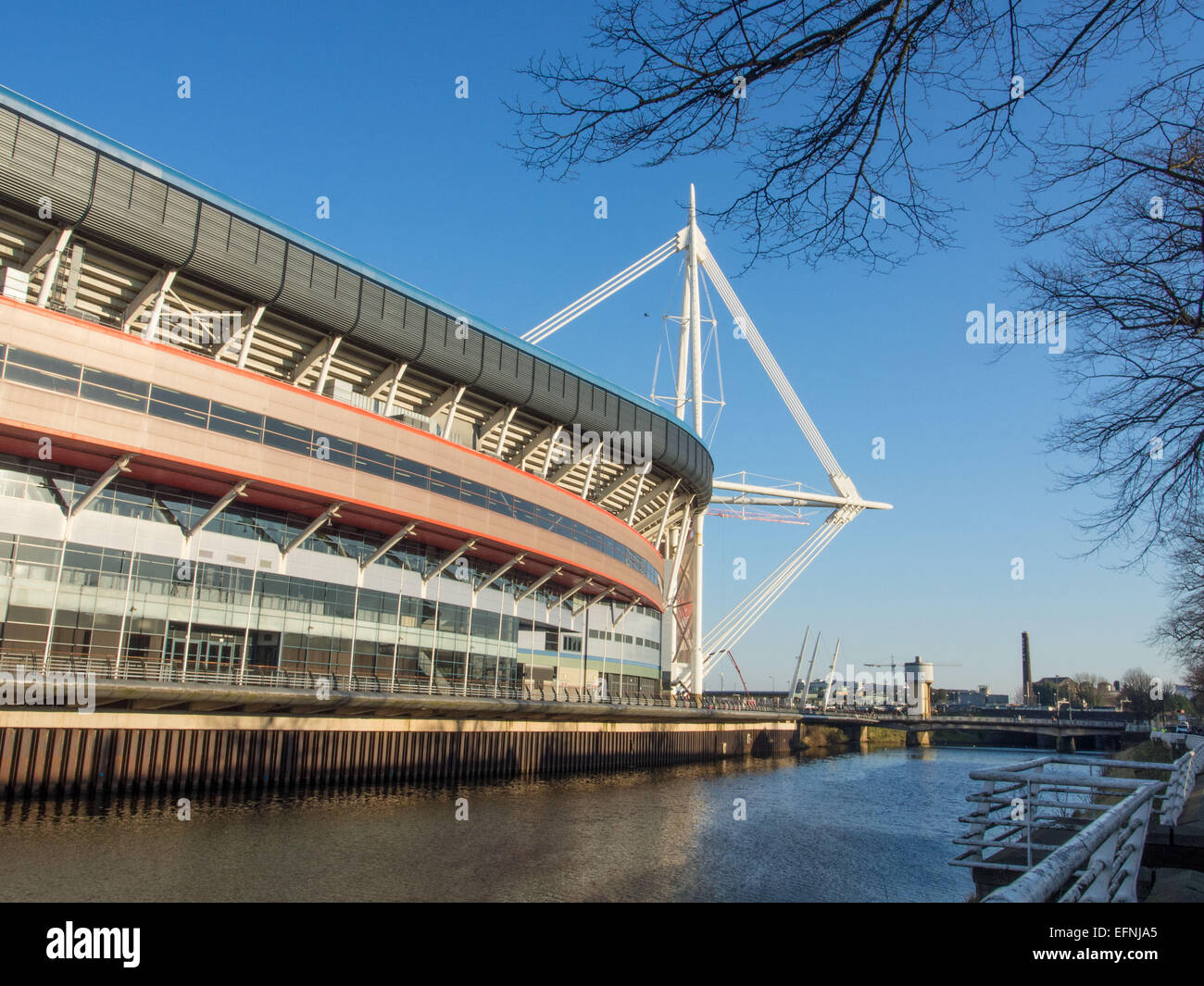 Millennium Stadium, Millennium Stadion Taff Taff, Fluss, Rugby, Stadiwm y Mileniwm, Stockfoto