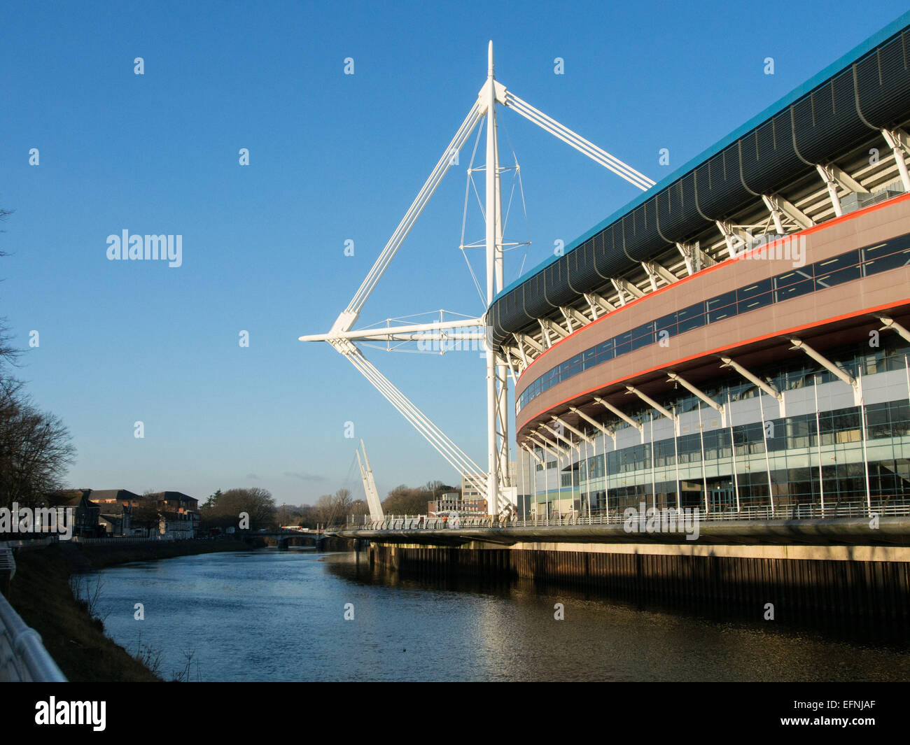 Millennium Stadium, Millennium Stadion Taff Taff, Fluss, Rugby, Stadiwm y Mileniwm, Stockfoto