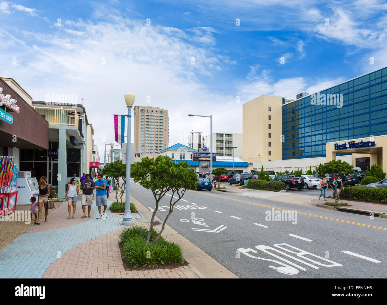 Atlantic Avenue in Virginia Beach, Virginia, USA Stockfoto