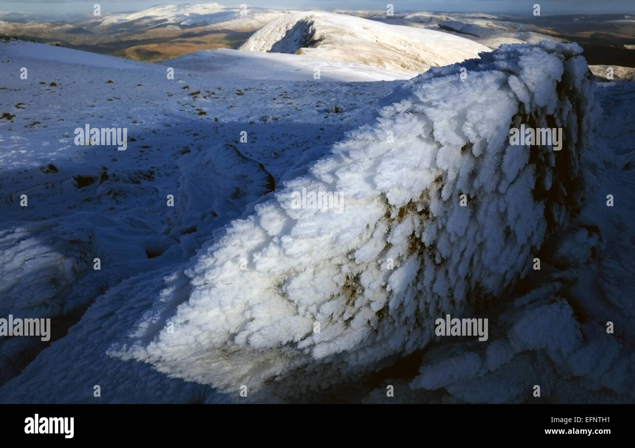 Cadir Idris im Winter im Schnee Stockfoto