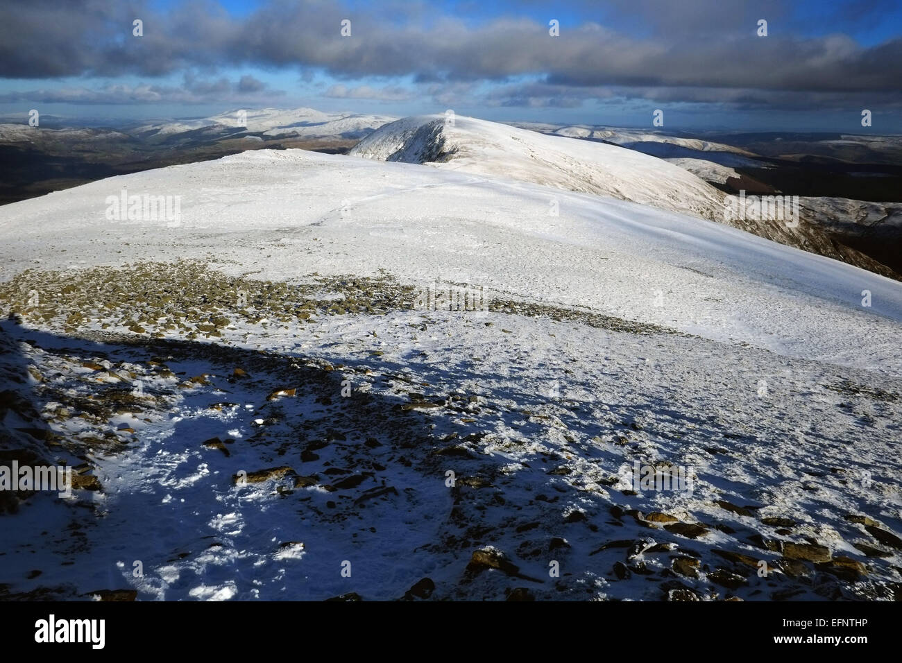 Cadir Idris im Winter im Schnee Stockfoto