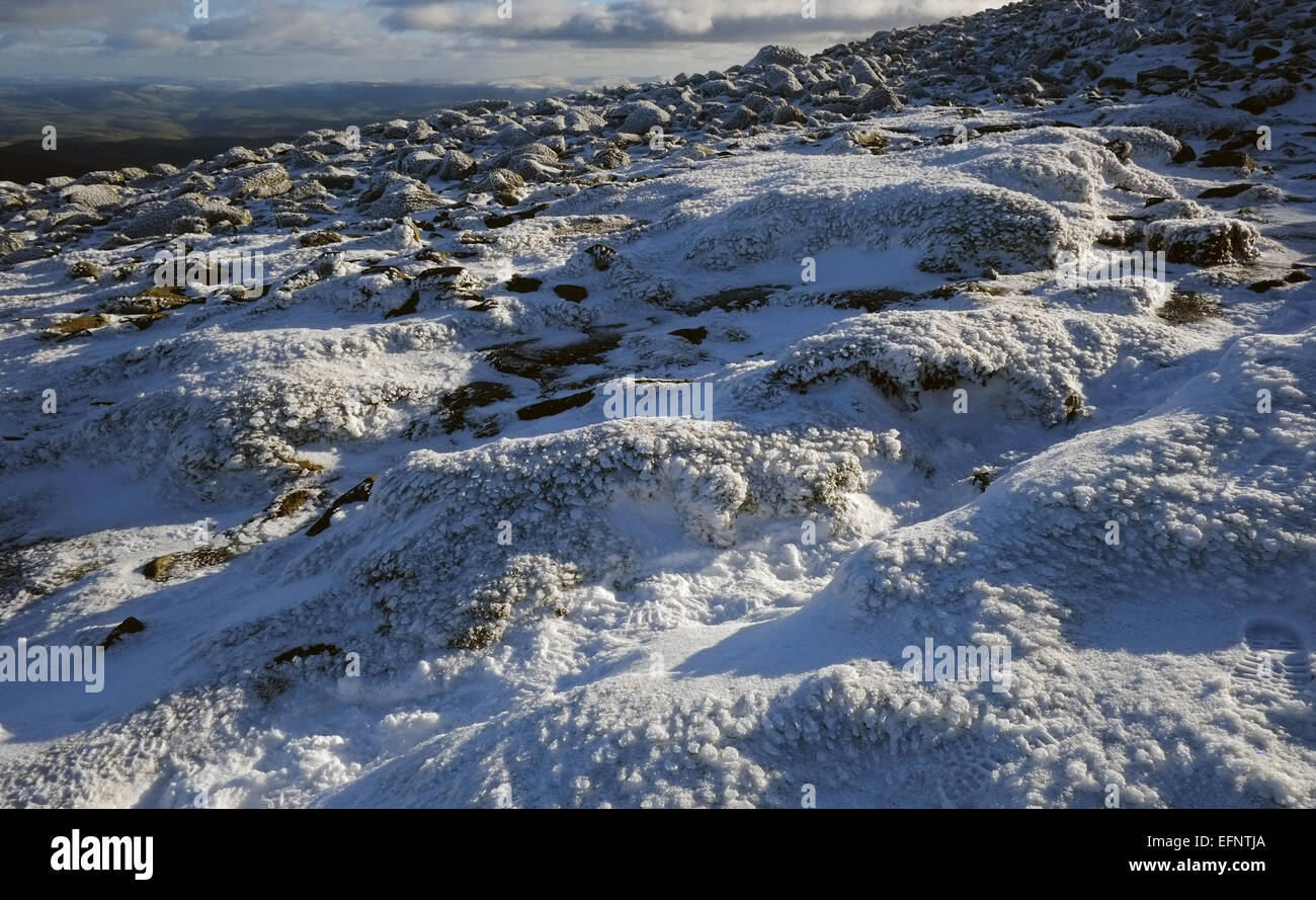 Cadir Idris im Winter im Schnee Stockfoto