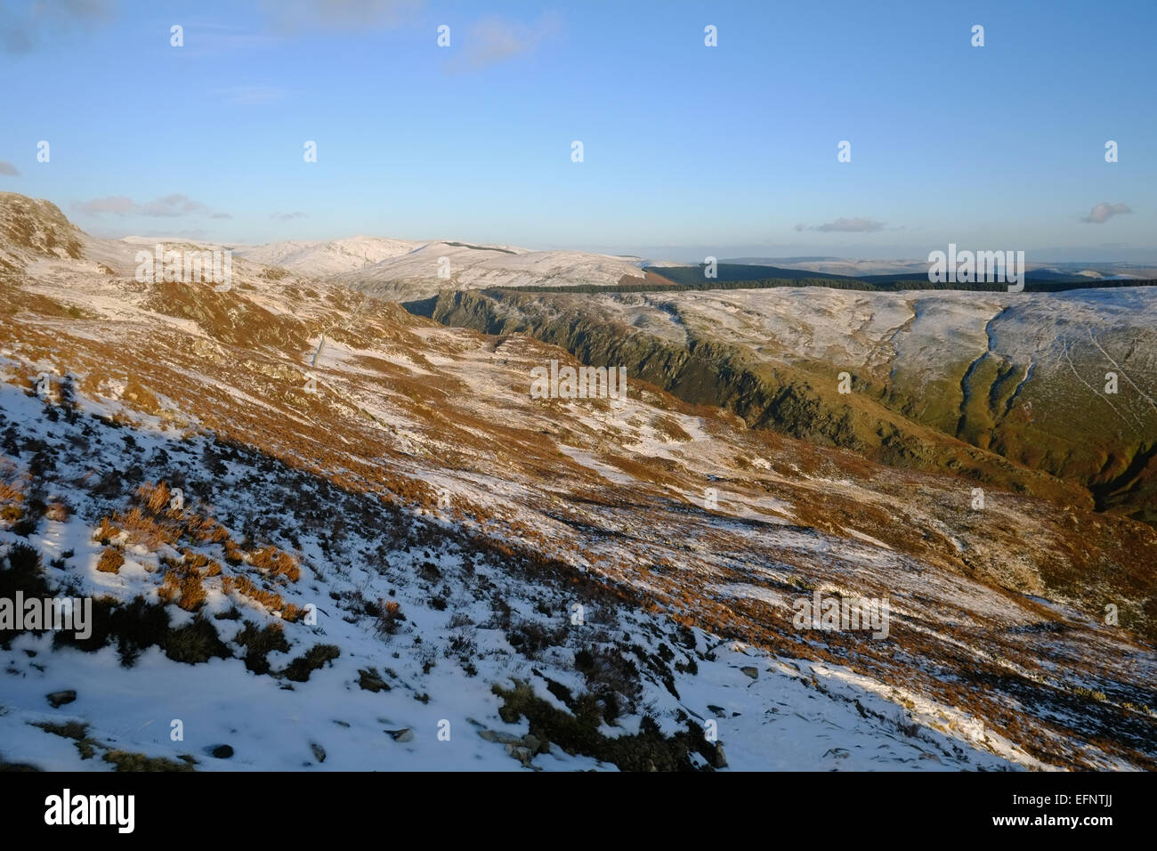 Cadir Idris im Winter im Schnee Stockfoto
