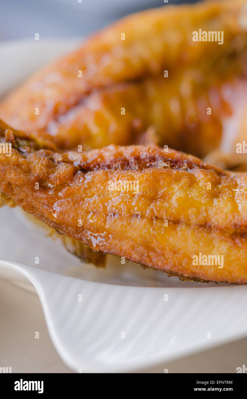 Fischgericht - frittiertem Fisch hautnah Stockfoto