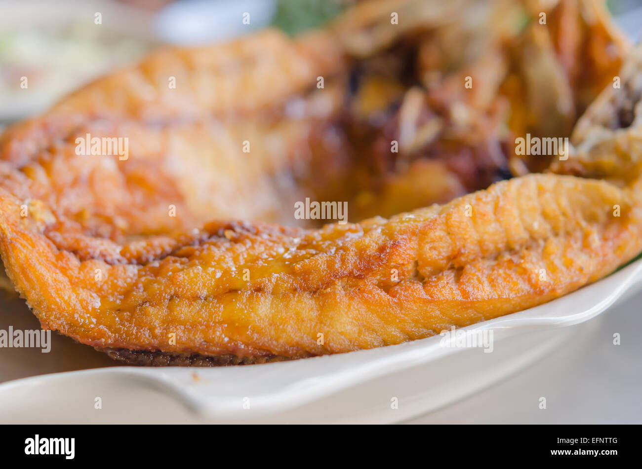 Fischgericht - frittiertem Fisch hautnah Stockfoto