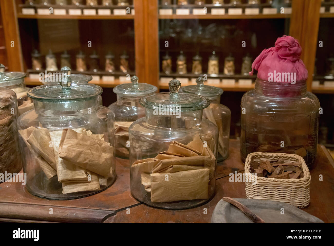 Traditionelle chinesische Medizin Apotheke Stockfoto
