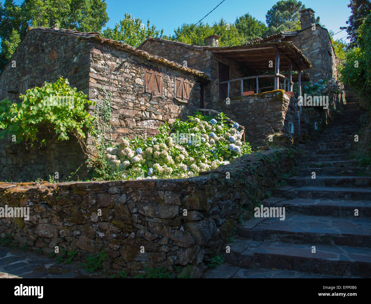 Casal Novo Schiefer Weiler Straße Stockfoto