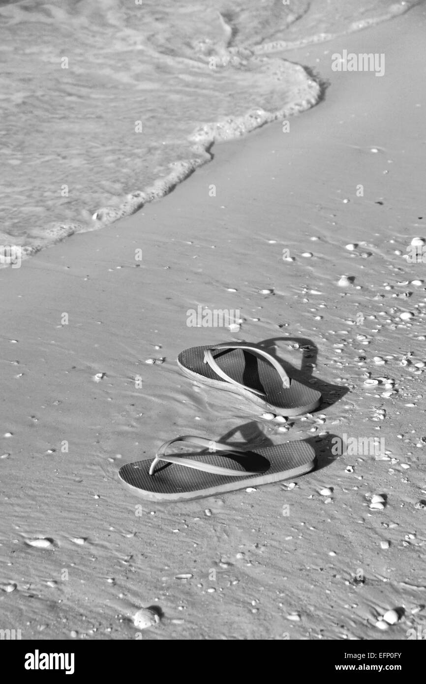 Flip Flops am Strand in Florida Stockfoto