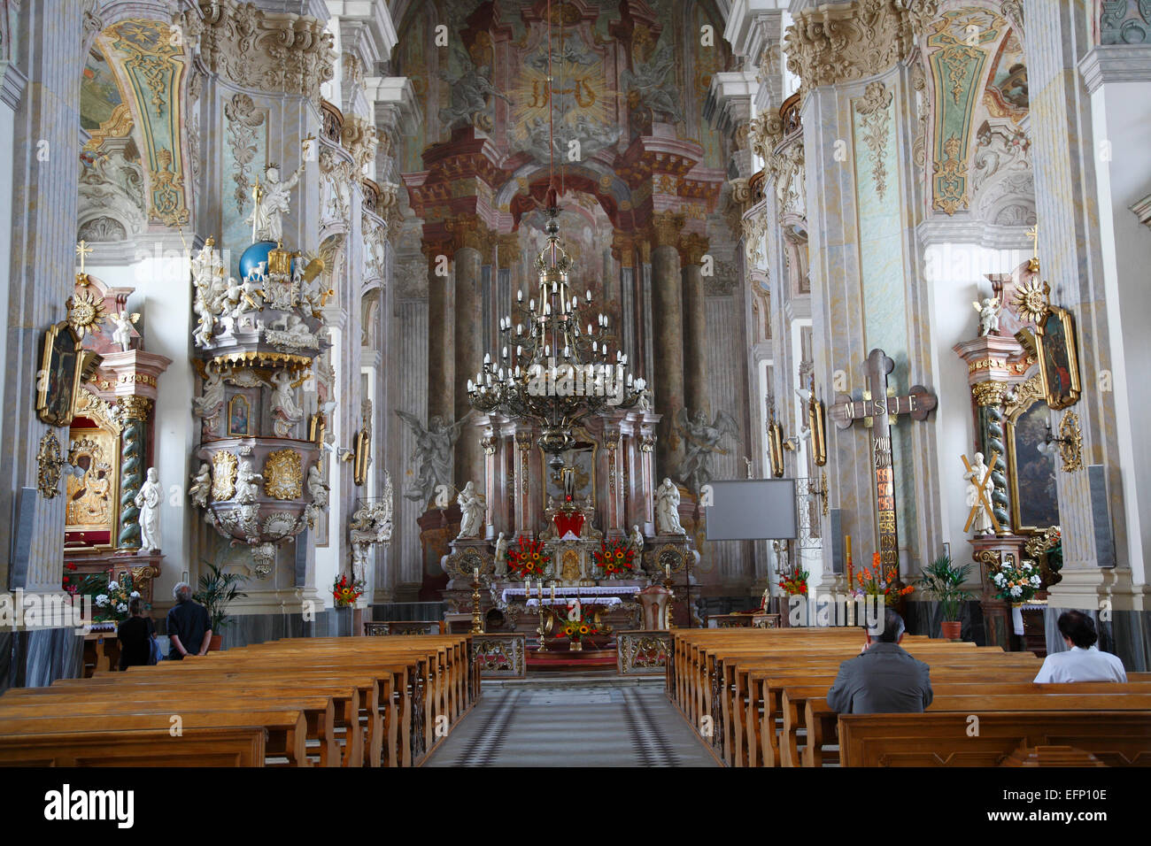 Innen Kreuzkirche, Brzeg (Brieg), Silesia, Polen, Europa Stockfoto