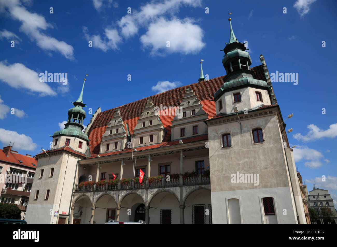 Rathaus in Brzeg (Brieg), Silesia, Polen, Europa Stockfoto