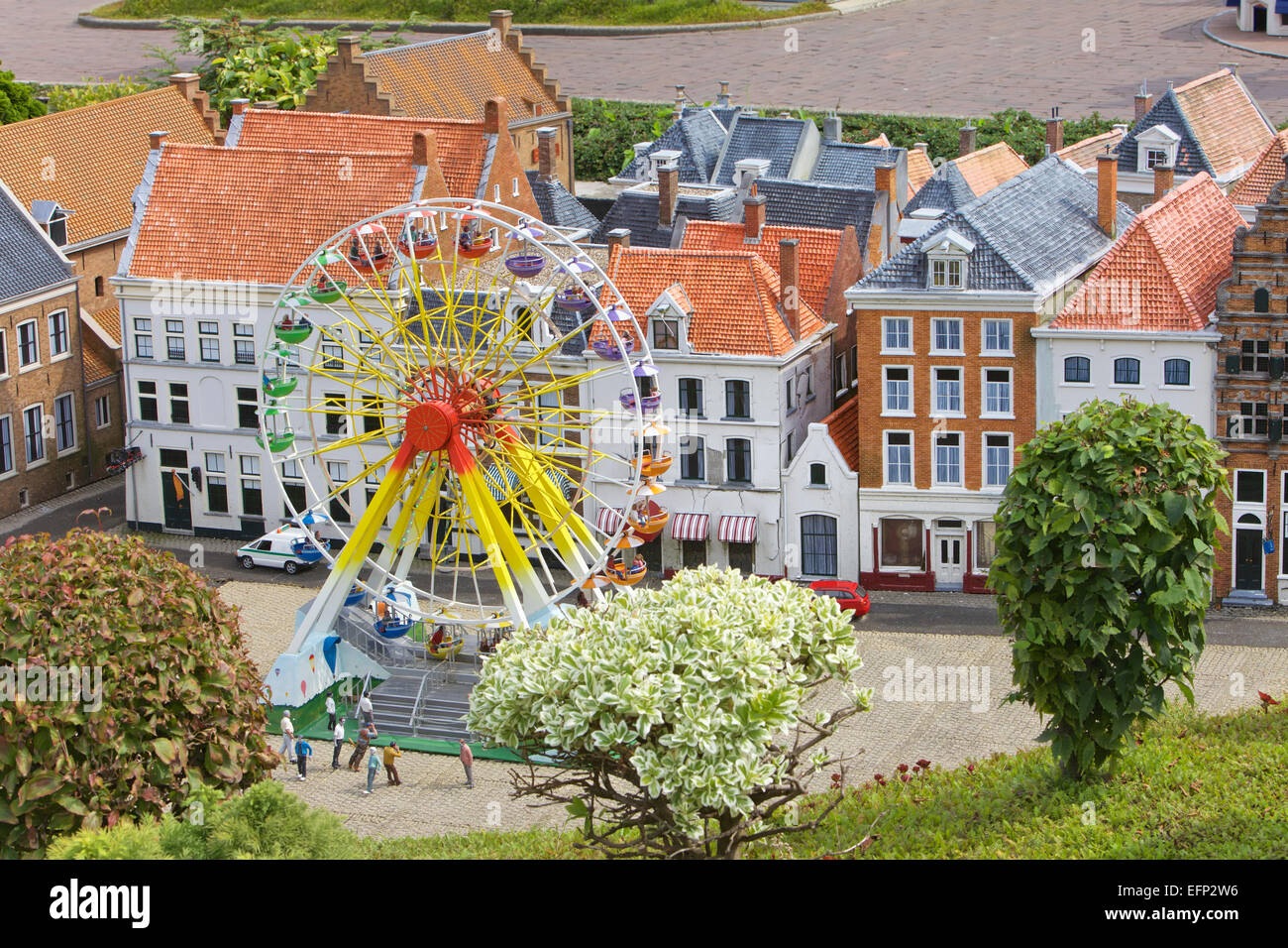 Stadtzentrum-Szene in Madurodam Miniatur-Stadt in Niederlande, Europa Stockfoto