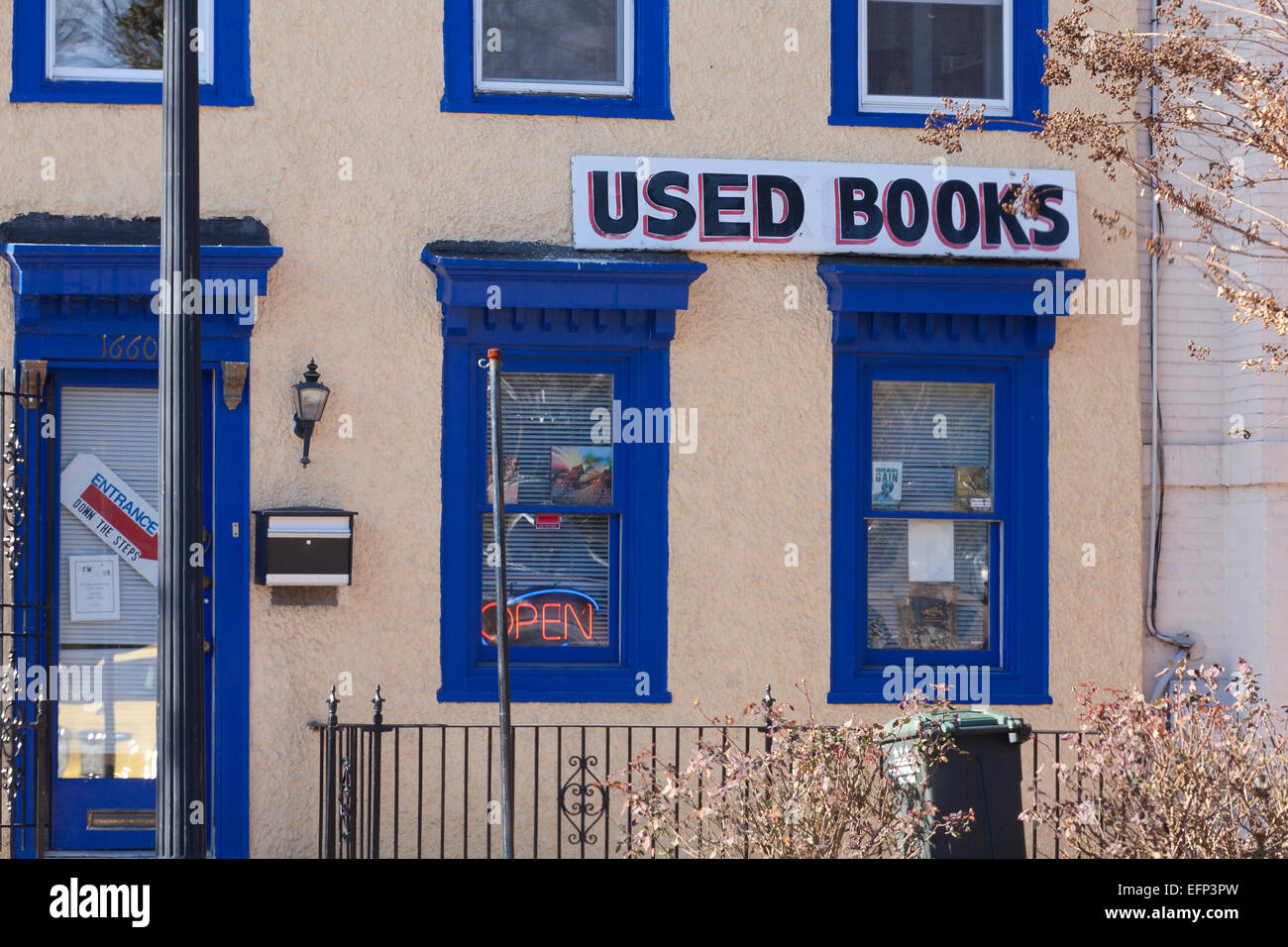 Verwendete Bücher Schaufenster - USA Stockfoto