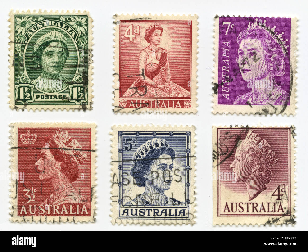 Queen Elizabeth Stempel gedruckt in Australien Stockfoto