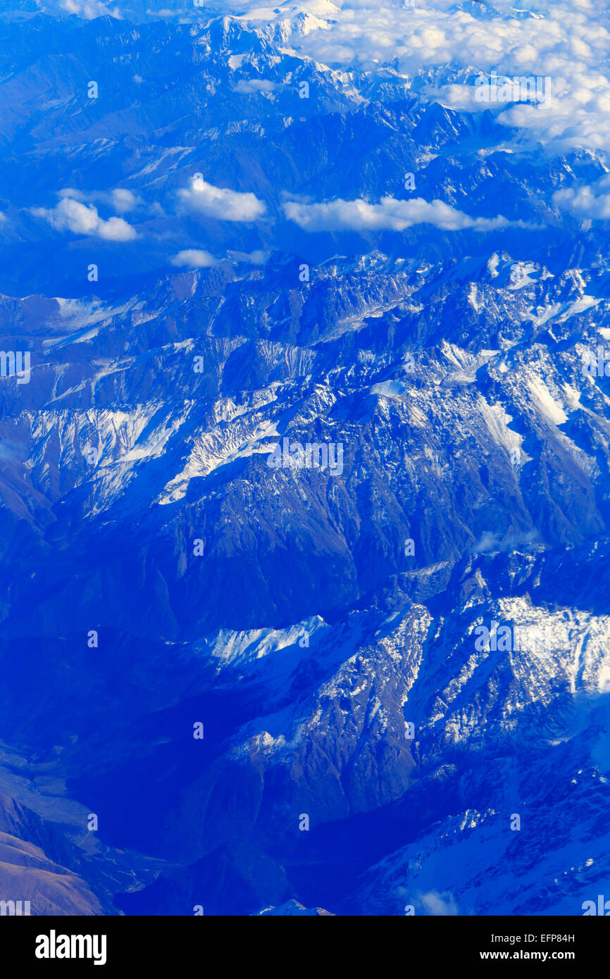 Ansicht des Kaukasus von Flugzeug, Armenien Stockfoto