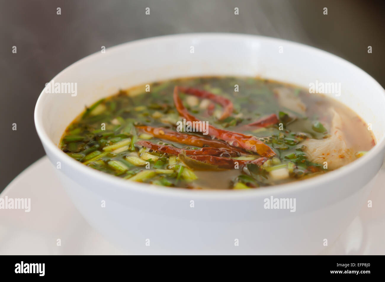 Im chinesischen Stil Suppen, Gedünsteten Schweinerippchen und Gemüse, heiß und würzig Stockfoto