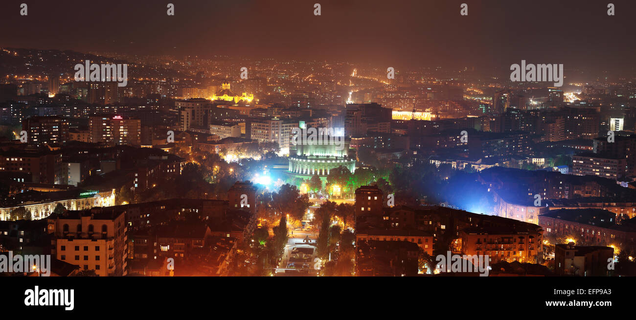 Nacht Stadtbild, Eriwan, Armenien Stockfoto