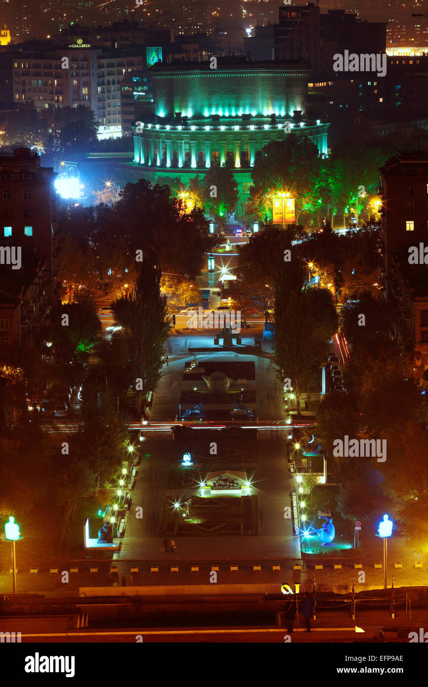 Nacht Stadtbild, Eriwan, Armenien Stockfoto