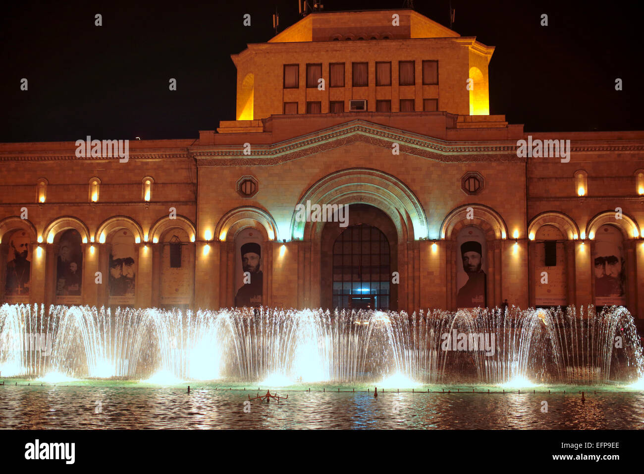 Platz der Republik, tanzen Brunnen, Eriwan, Armenien Stockfoto