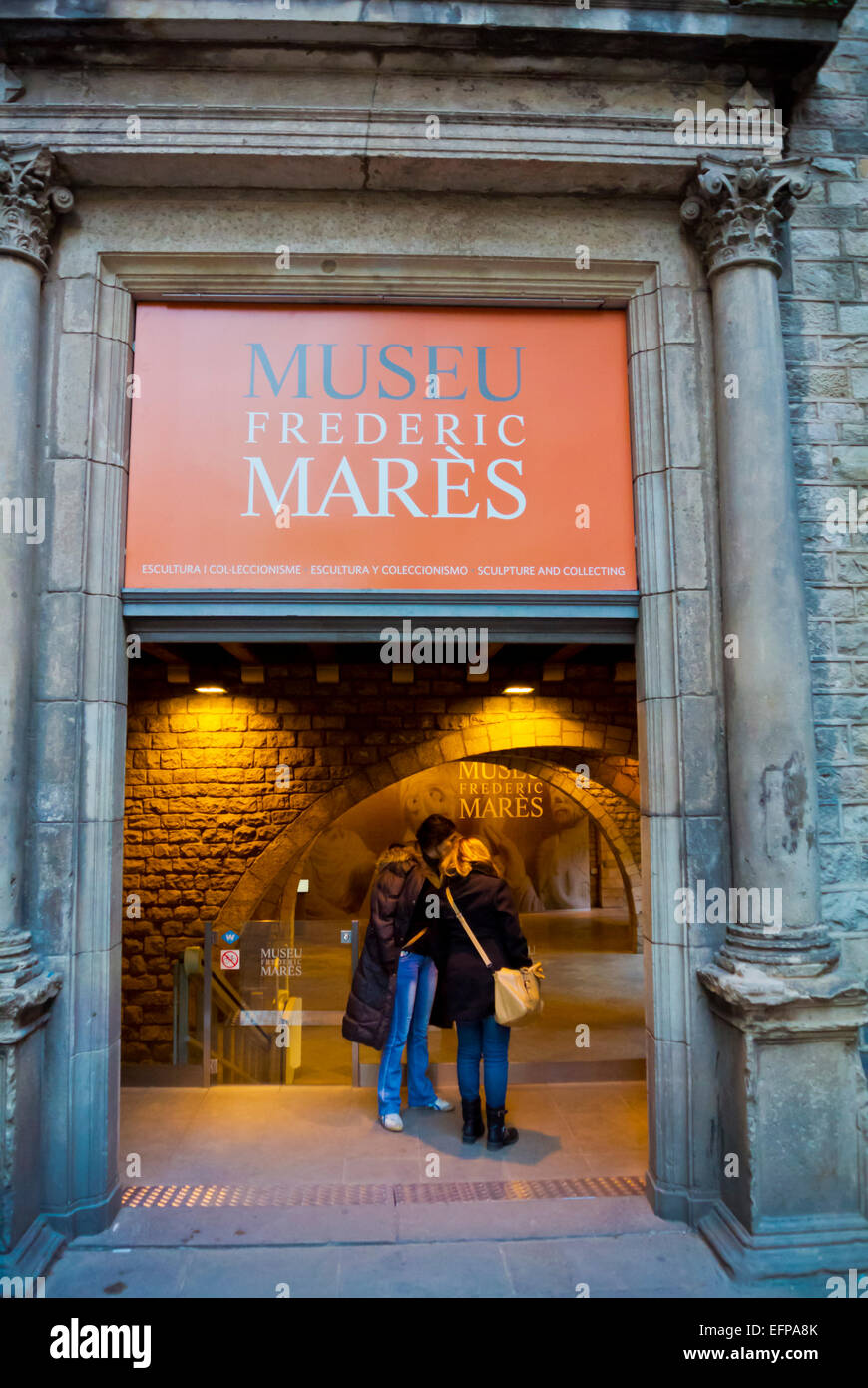 Museo Frederic Mares, Barri Gotic, Barcelona, Spanien Stockfoto