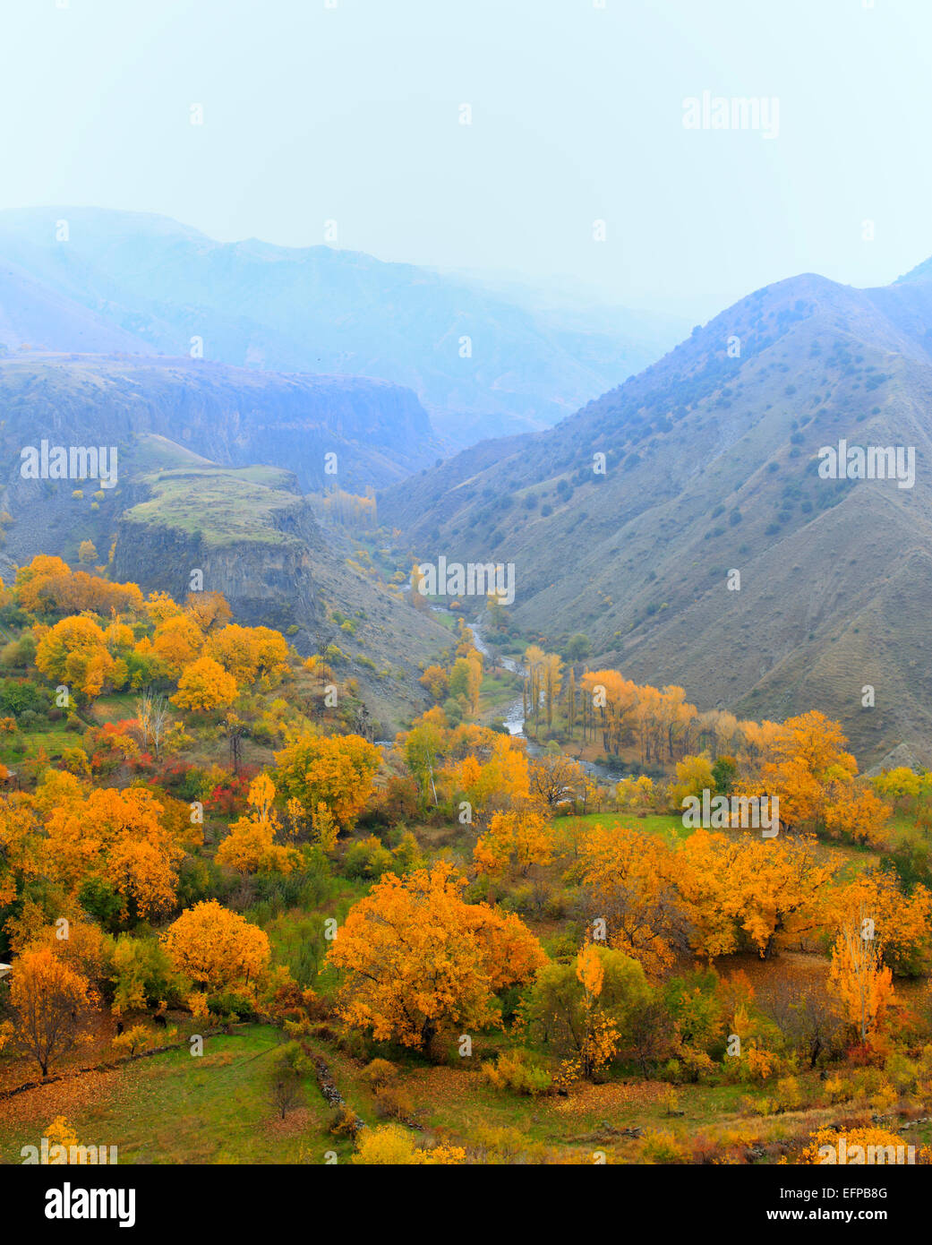 Ansicht des Kaukasus, Garni, Kotayk Provinz, Armenien Stockfoto