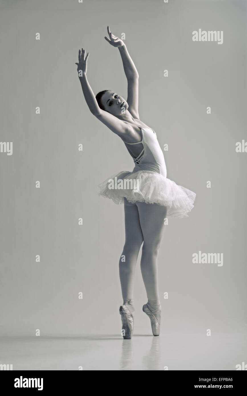 Porträt der Ballerina in Ballett pose Stockfoto, Bild Porträt der Ballerina in Ballett pose Stockfoto, Bild