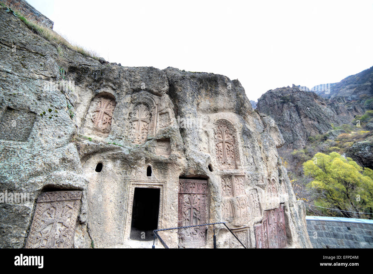 Khachkar, Kreuz-Stein, Geghard-Kloster, Geghardavank, Kotayk Provinz, Armenien Stockfoto