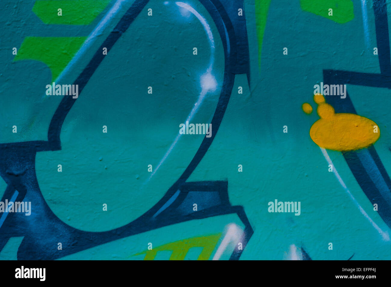 Lebendige Sprühdose Kunst auf eine Betonmauer. Stockfoto