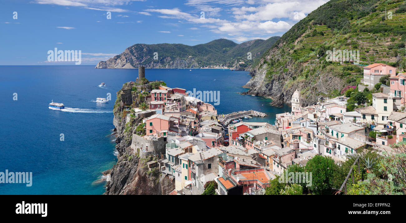 Vernazza, Cinque Terre, Weltkulturerbe, Riviera di Levante, Provinz La Spazia, Ligurien, Italien, Europa Stockfoto