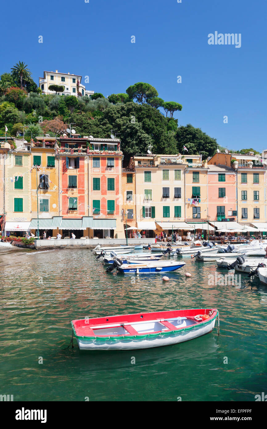 Hafen von Portofino, Riviera di Levante, Provinz Genua, Ligurien, Italien, Europa Stockfoto