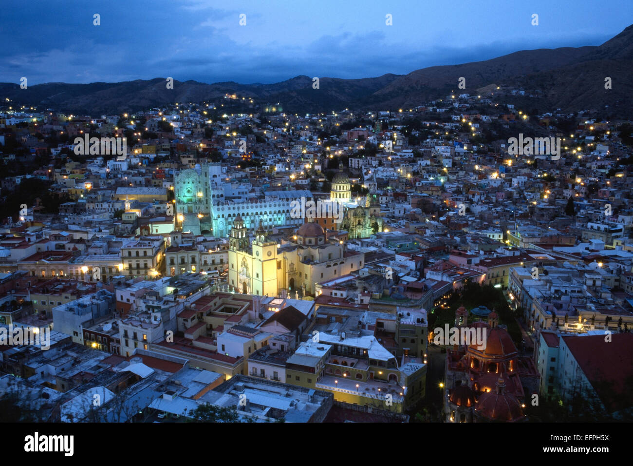 Panorama-Blick. Guanajuato. Mexiko. Stockfoto