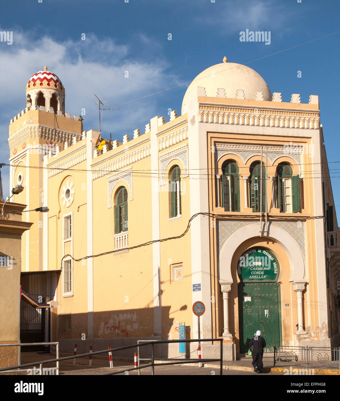 Mezquita Central, Zentralmoschee Gebäude entworfen von Enrique Nieto 1945, Melilla, Nordafrika, Spanien Stockfoto