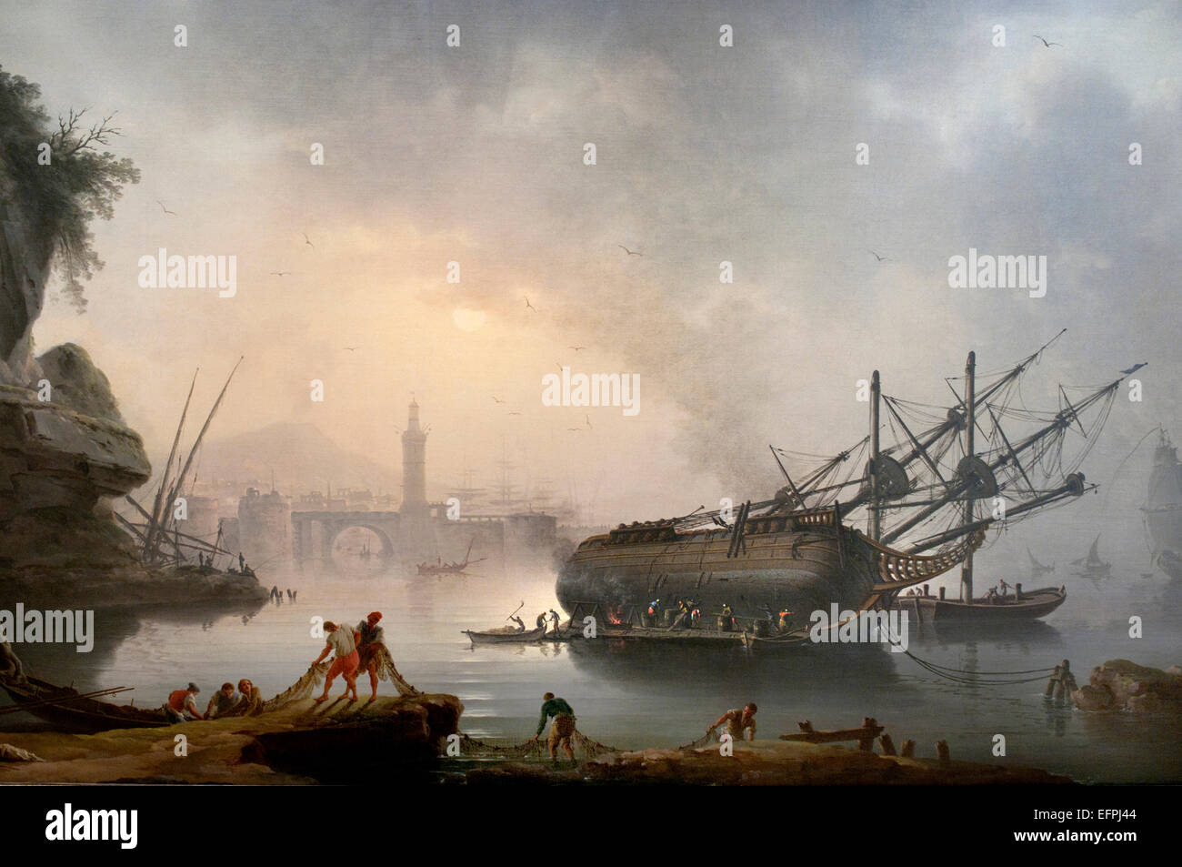 South Coast Landschaft am Morgen Charles F. de Lacroix 1720-1782 Frankreich Französisch Stockfoto