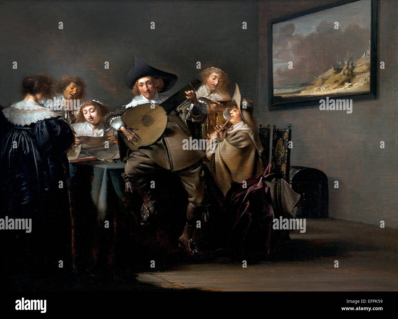 Unternehmen des Music Makers 1633 Pieter Codde 1599-1678 niederländischen Niederlande Stockfoto