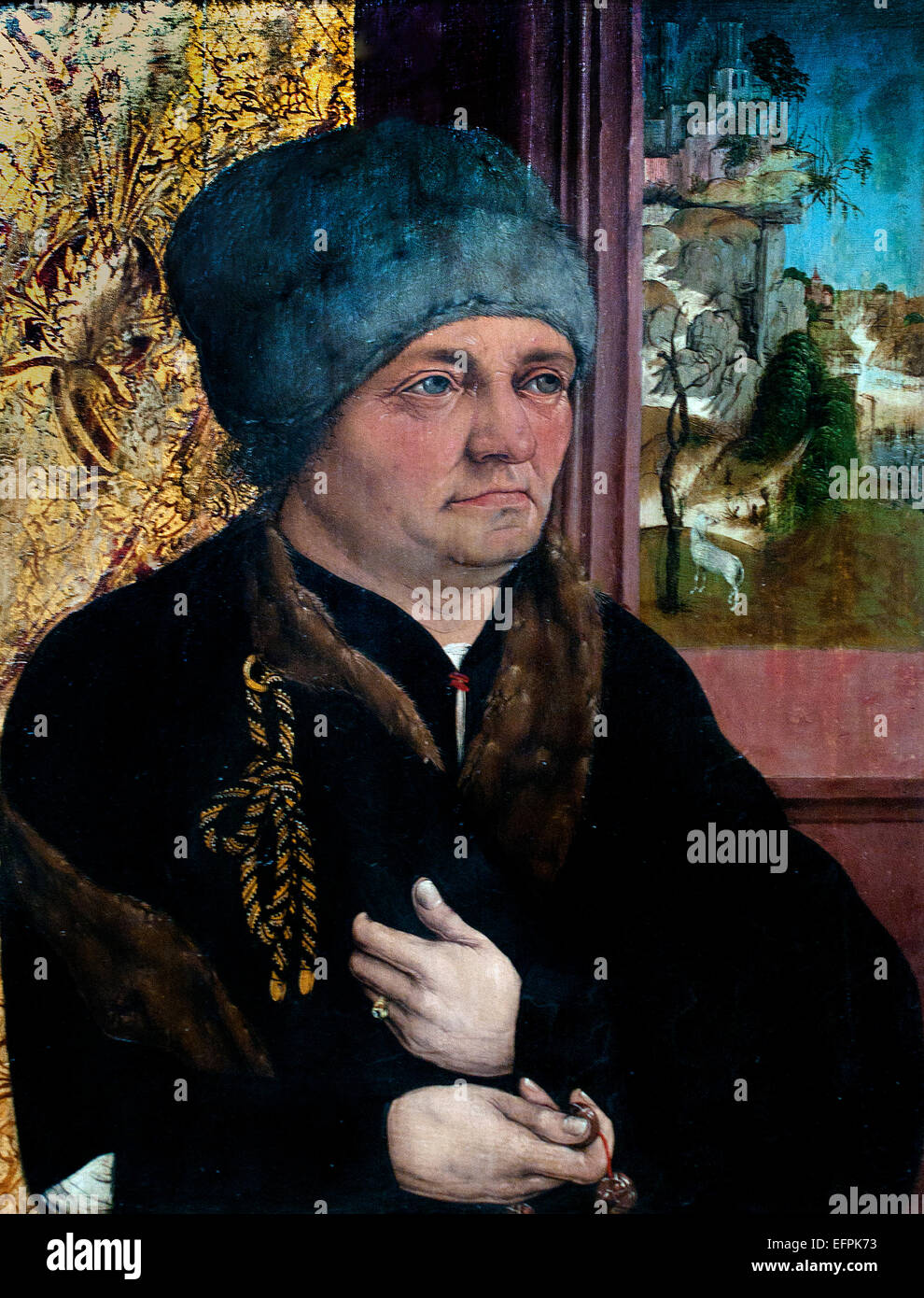 Portrait Mann 1495 Wolfgang Beurer (Master WB) aktive 1480-1504 Deutschland Rhein mitteldeutschen Stockfoto