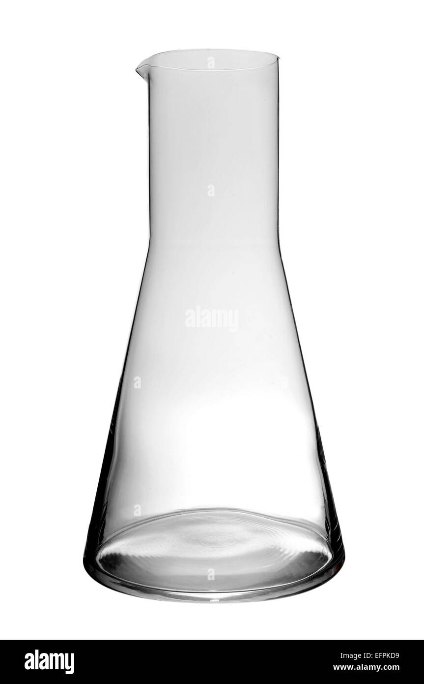 eine leere Labor-Flasche auf weißem Hintergrund Stockfoto