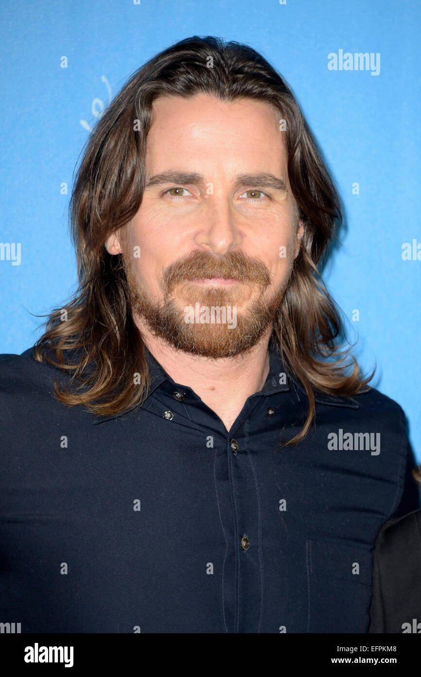 Christian Bale während der "Knight Of Cups" Photocall auf der 65. Berlin International Film Festival/Berlinale 2015 am Februar 8, 2015/Bild Allianz Stockfoto