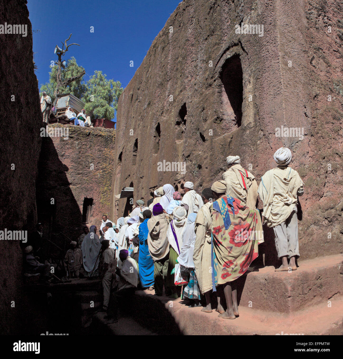 Wette Debre Sina Kirche, Lalibela, Amhara Region, Äthiopien Stockfoto