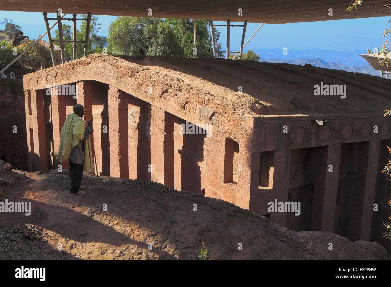 Bet Medhane Alem Kathedrale, Lalibela, Amhara Region, Äthiopien Stockfoto