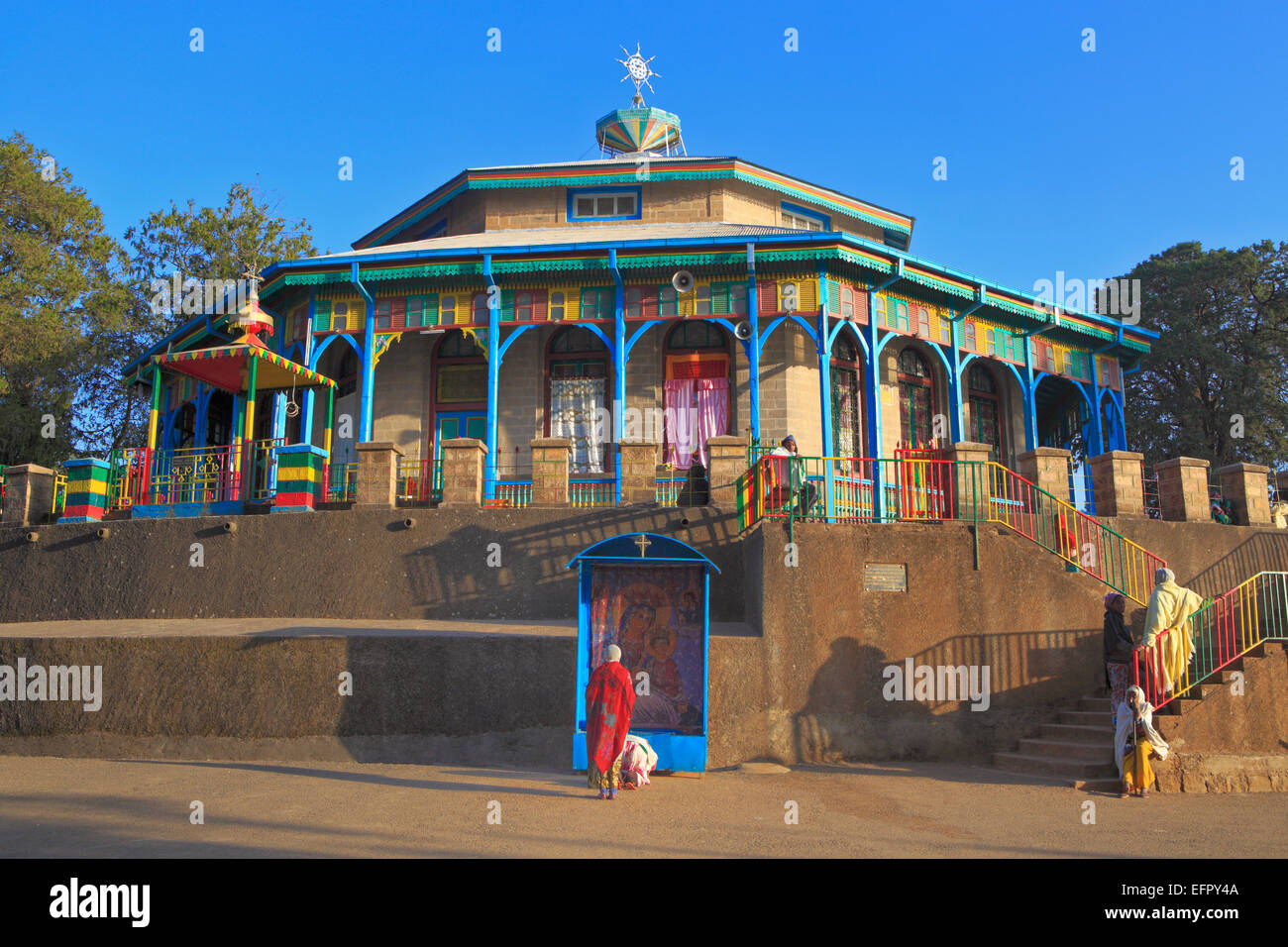 Mariam-Kirche auf dem Mount Entoto in der Nähe von Addis Abeba, Äthiopien Stockfoto