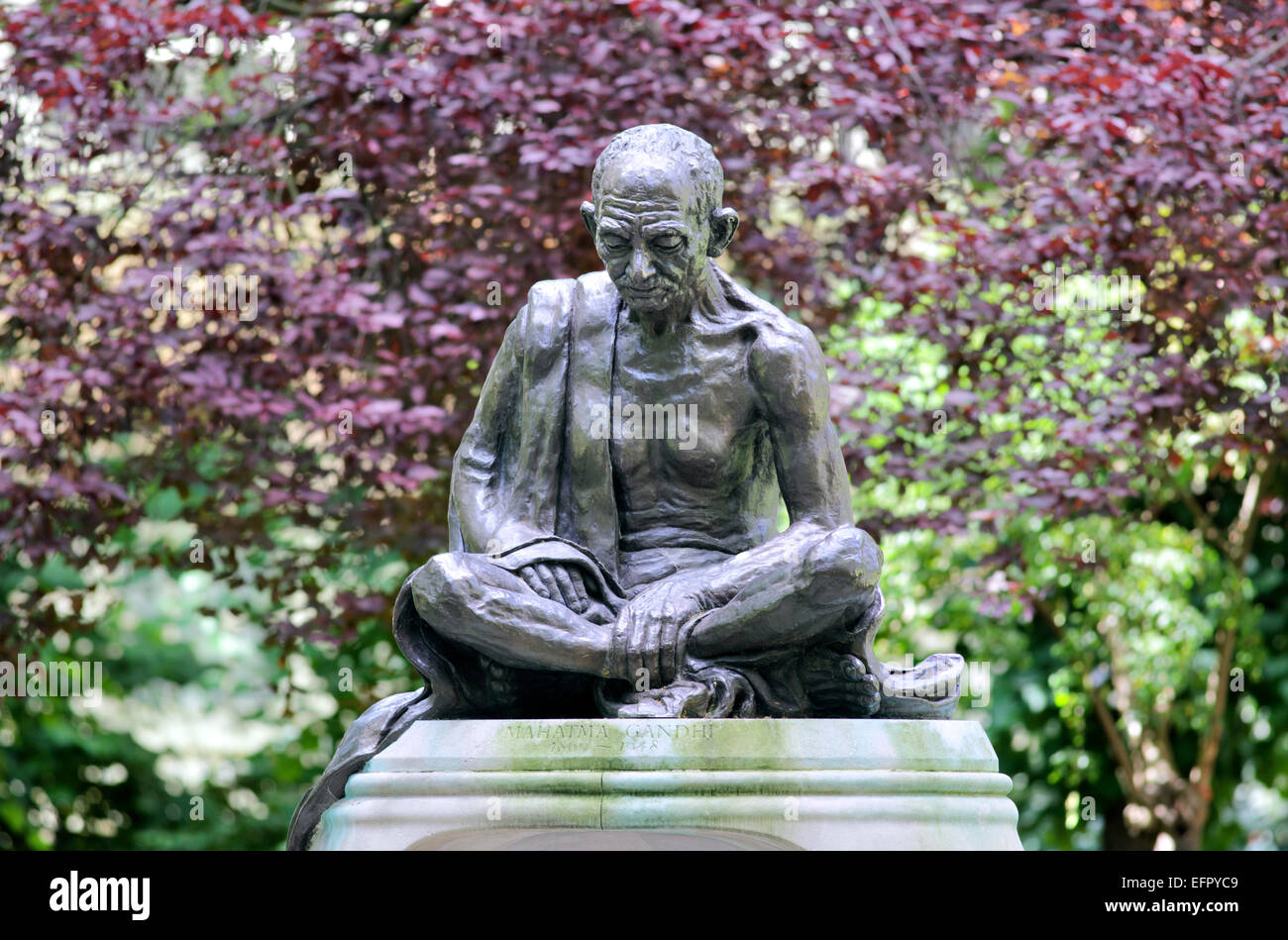 Statue von Mahatma Gandhi, Tavistock Square, London. Stockfoto
