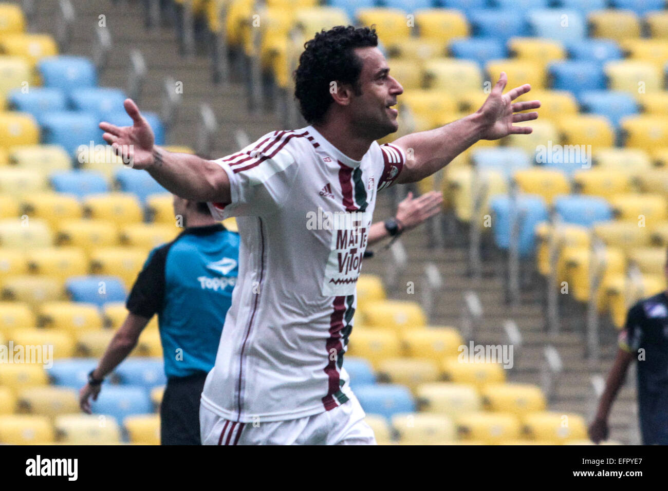 Rio De Janeiro, Brasilien. 8. Februar 2015. Fred, Weiterleiten von Fluminense, während des Spiels mit Bangu FC am Sonntag im Maracanã-Stadion Credit: Néstor J. Beremblum/Alamy Live News Stockfoto