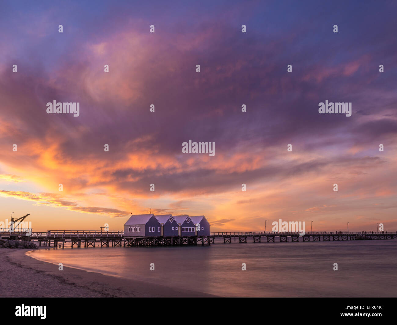 Busselton Jetty bei Sonnenuntergang, Western Australia Stockfoto