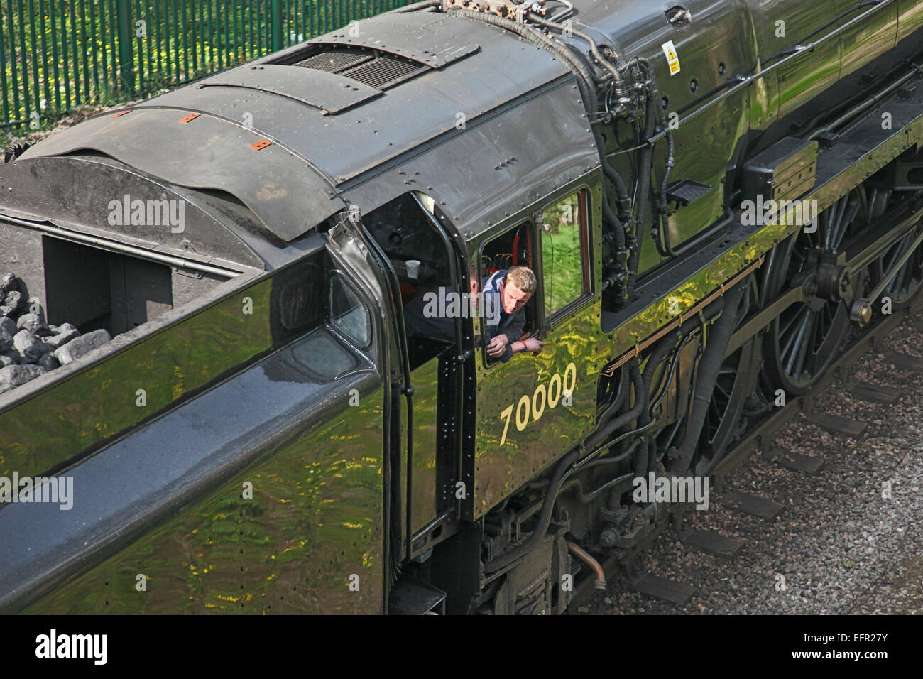 Ex-BR loco No.70000 "Britannia" Bishops Lydeard Station West Somerset Railway, England UK Stockfoto